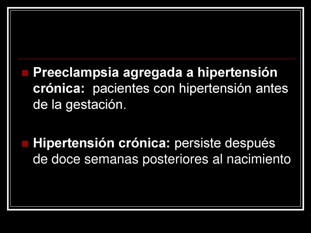 Hipertensión después de preeclampsia